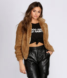 Faux Fur Collared Bomber Jacket