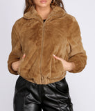 Faux Fur Collared Bomber Jacket
