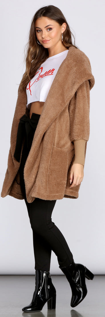 Super Soft Faux Fur Knit Sweater Jacket