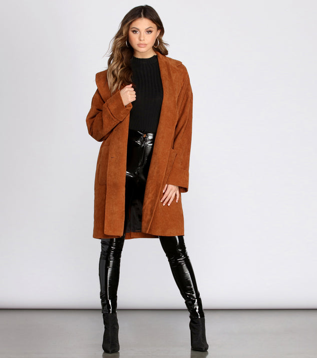 Old Soul Over-sized Corduroy Trench Coat