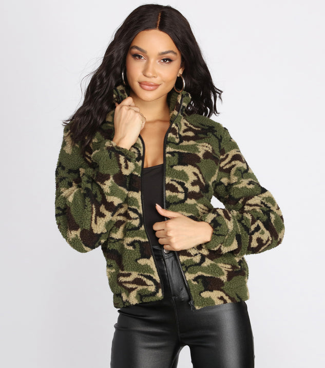 Now You See Me Faux Fur Camo Jacket