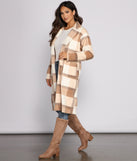 Plaid Perfection Long Coat helps create the best summer outfit for a look that slays at any event or occasion!
