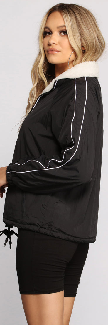 Trendy Nylon Faux Fur Reversible Jacket helps create the best summer outfit for a look that slays at any event or occasion!