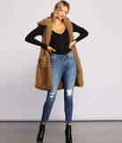 Major Diva Faux Fur Long-Line Hooded Vest helps create the best summer outfit for a look that slays at any event or occasion!