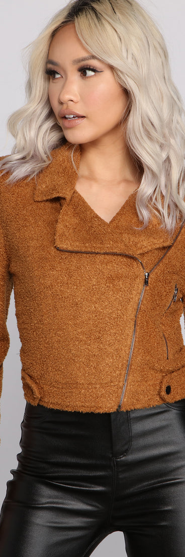 Chic Faux Fur Moto Style Jacket helps create the best summer outfit for a look that slays at any event or occasion!