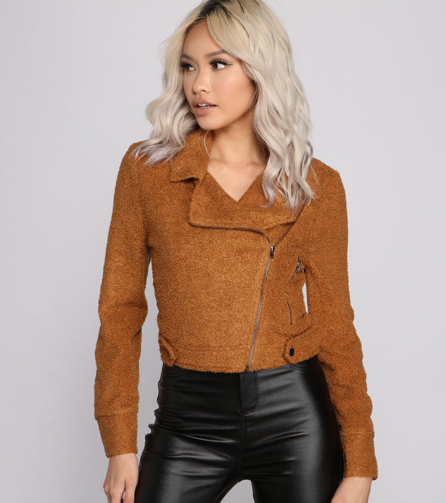 Chic Faux Fur Moto Style Jacket helps create the best summer outfit for a look that slays at any event or occasion!