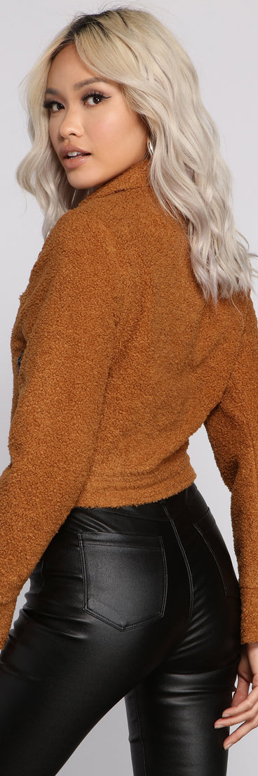 Chic Faux Fur Moto Style Jacket helps create the best summer outfit for a look that slays at any event or occasion!