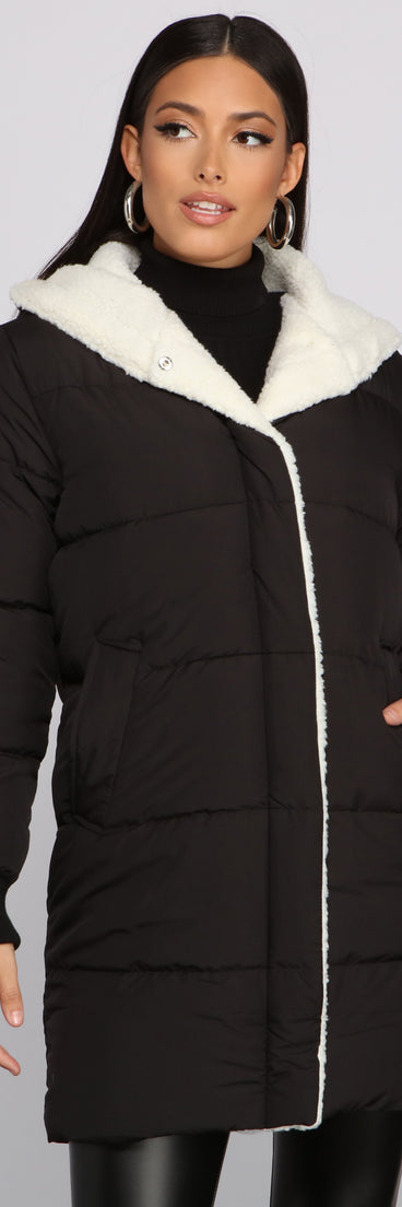 Cozy Up Long Line Puffer Jacket helps create the best summer outfit for a look that slays at any event or occasion!