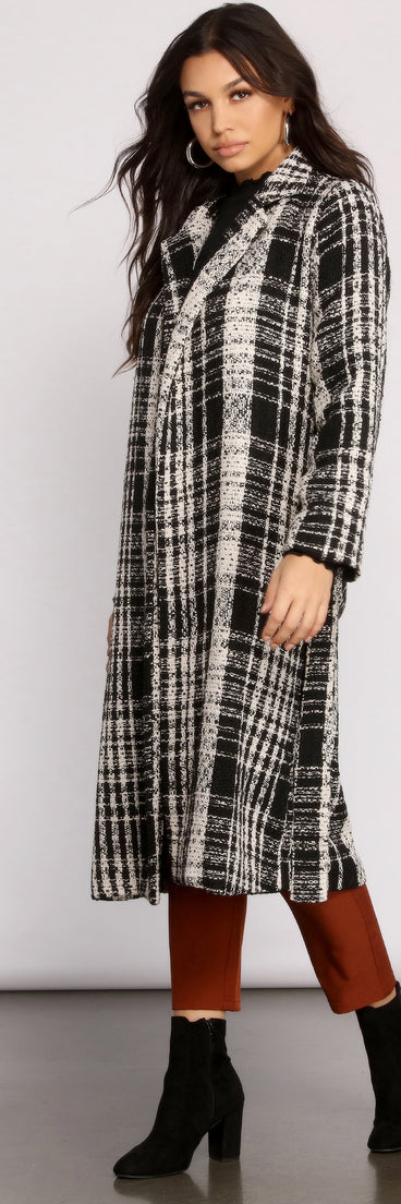 Poised Tweed Belted Coat helps create the best summer outfit for a look that slays at any event or occasion!