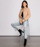 Snap Button Front Teddy Bomber Jacket helps create the best summer outfit for a look that slays at any event or occasion!