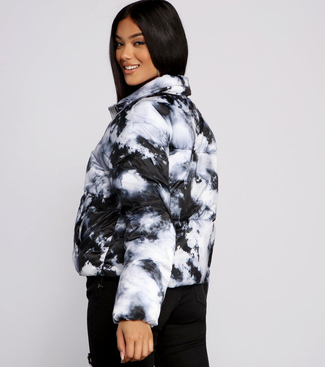 Tie dye puffer coat clearance