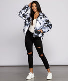 Totally Chill Tie Dye Puffer Jacket helps create the best summer outfit for a look that slays at any event or occasion!