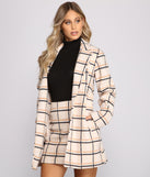 You’ll look stunning in the Keep It In Check Plaid Coat when paired with its matching separate to create a glam clothing set perfect for parties, date nights, concert outfits, back-to-school attire, or for any summer event!