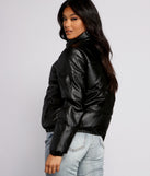 Chic Faux Leather Puffer Jacket helps create the best summer outfit for a look that slays at any event or occasion!