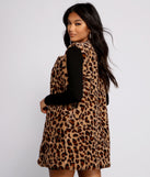 So Sassy Faux Fur Leopard Print Vest for 2023 festival outfits, festival dress, outfits for raves, concert outfits, and/or club outfits