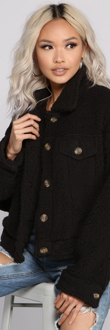 Oversized Faux Fur Teddy Jacket helps create the best summer outfit for a look that slays at any event or occasion!