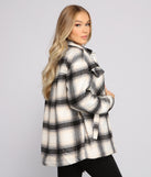 With fun and flirty details, Cozy Plaid Sherpa Lined Shacket shows off your unique style for a trendy outfit for the summer season!