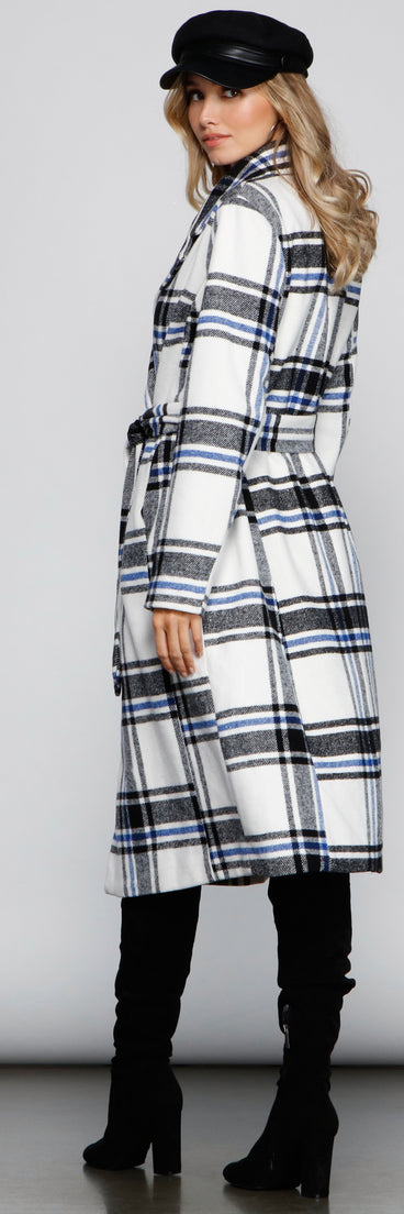 Polished In Plaid Belted Trench Coat for 2023 festival outfits, festival dress, outfits for raves, concert outfits, and/or club outfits