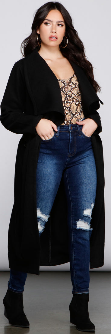 Timeless Sophistication Belted Faux Wool Coat helps create the best summer outfit for a look that slays at any event or occasion!