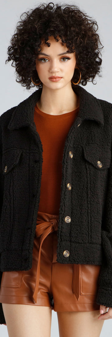 Cozy Moment Sherpa Knit Shacket helps create the best summer outfit for a look that slays at any event or occasion!