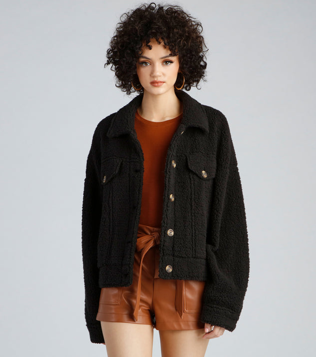 Cozy Moment Sherpa Knit Shacket helps create the best summer outfit for a look that slays at any event or occasion!