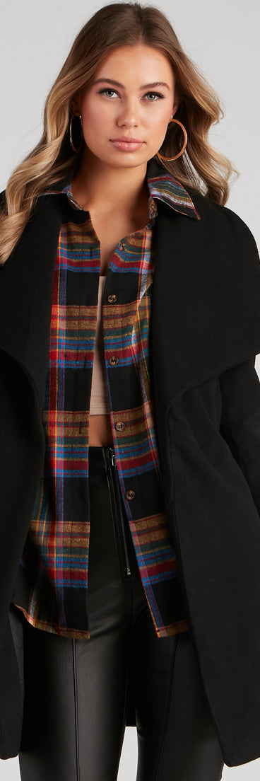 Polished And Chic Faux Wool Trench Coat helps create the best summer outfit for a look that slays at any event or occasion!