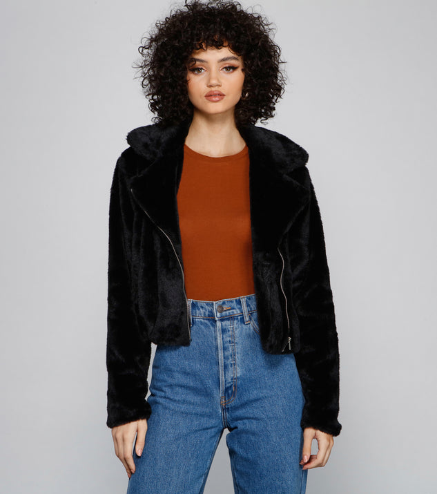 Rebel Chic Faux Fur Moto Jacket helps create the best summer outfit for a look that slays at any event or occasion!