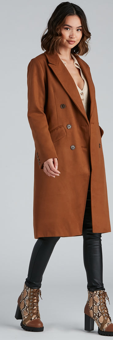 Timelessly Classic Faux Wool Trench Coat helps create the best summer outfit for a look that slays at any event or occasion!