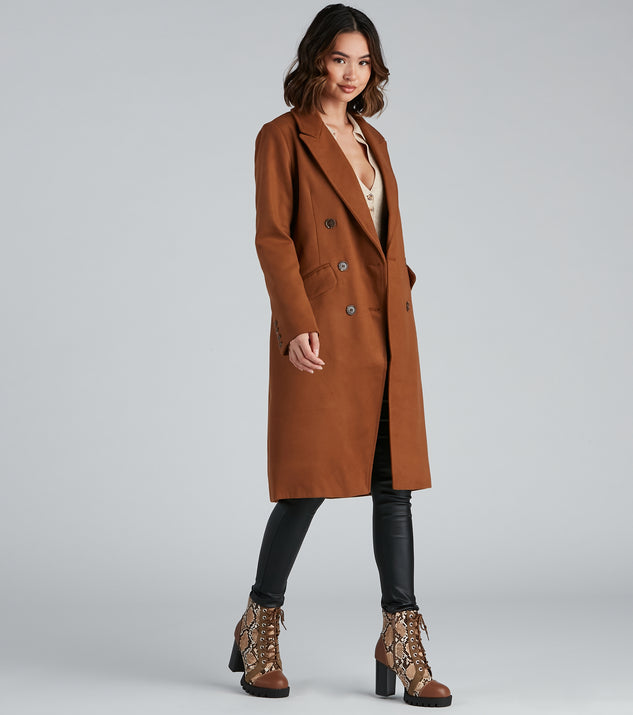 Timelessly Classic Faux Wool Trench Coat helps create the best summer outfit for a look that slays at any event or occasion!