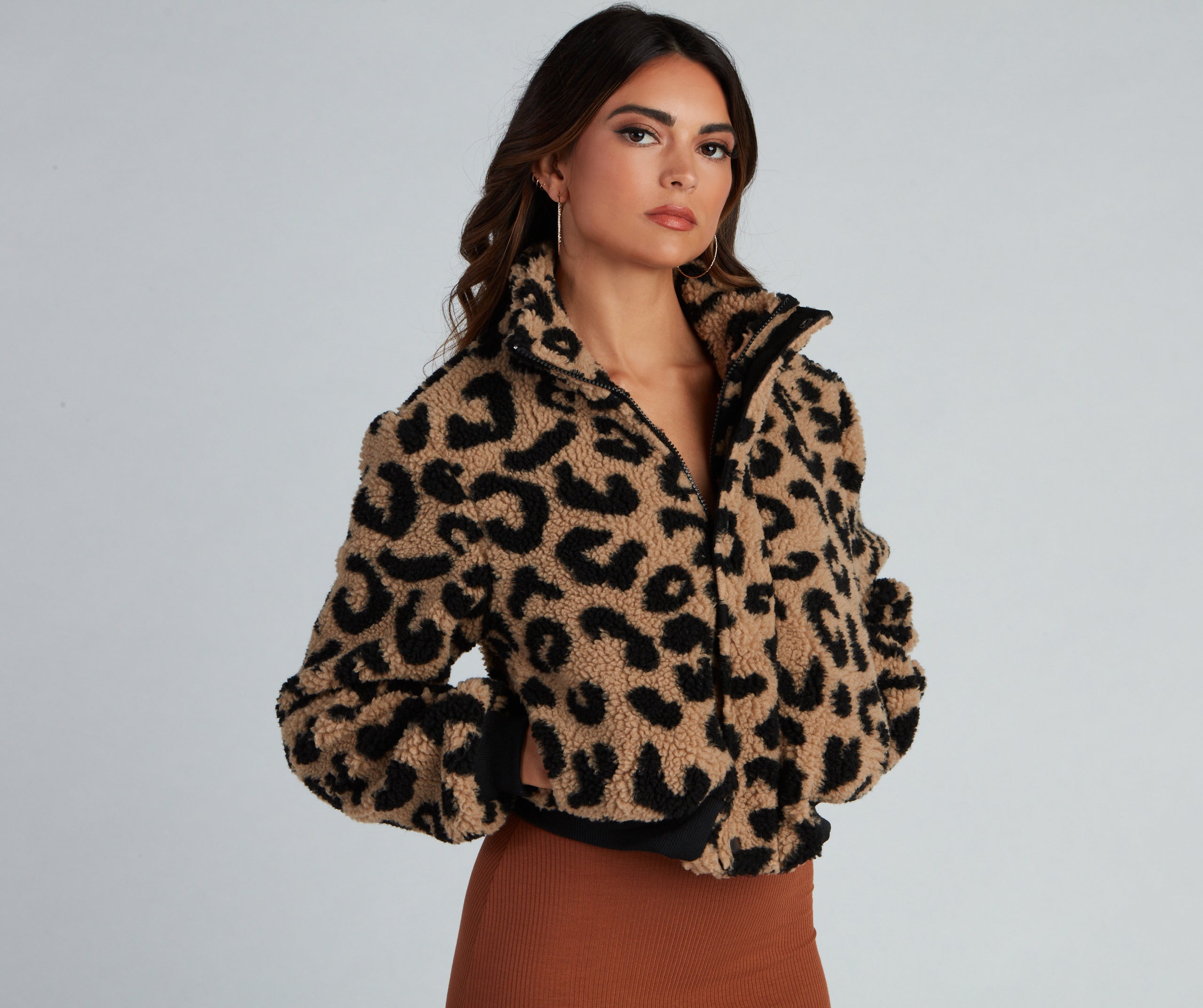 Spotted Cheetah Print Faux Fur Jacket | Windsor