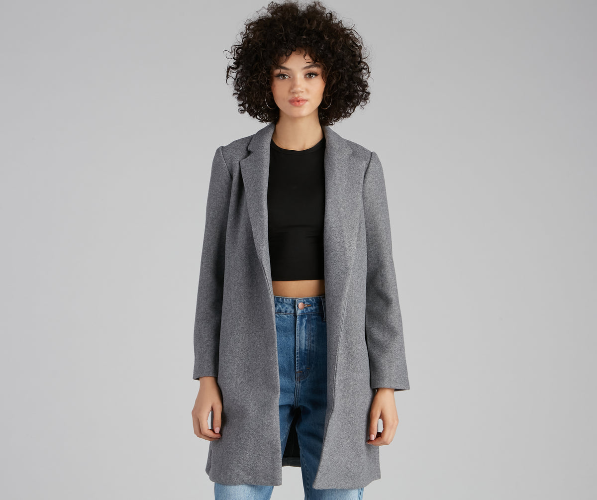Dkny Women's Faux-Fur-Trim Maxi Wool Blend Wrap Coat