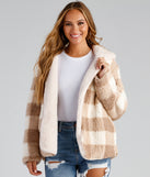 Cuddle Weather Plaid Sherpa Reversible Jacket helps create the best summer outfit for a look that slays at any event or occasion!
