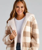 Cuddle Weather Plaid Sherpa Reversible Jacket helps create the best summer outfit for a look that slays at any event or occasion!