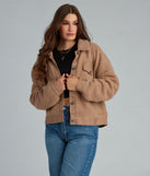 Cuddle Up Sherpa Knit Jacket helps create the best summer outfit for a look that slays at any event or occasion!