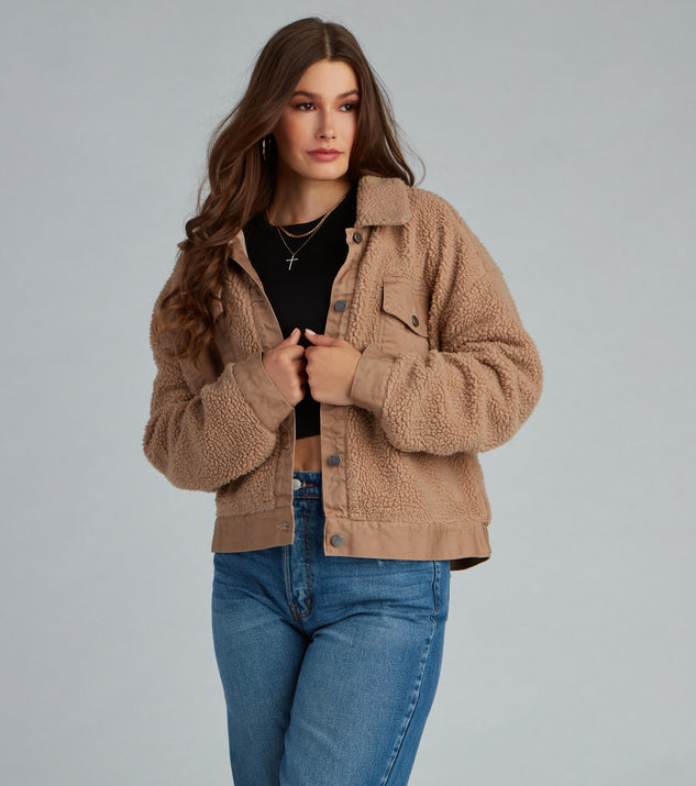 Cuddle Up Sherpa Knit Jacket helps create the best summer outfit for a look that slays at any event or occasion!
