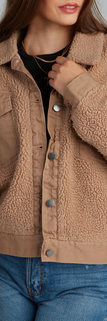 Cuddle Up Sherpa Knit Jacket helps create the best summer outfit for a look that slays at any event or occasion!