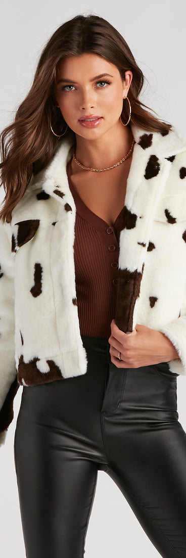 Ahead Of The Herd Cow Print Jacket helps create the best summer outfit for a look that slays at any event or occasion!