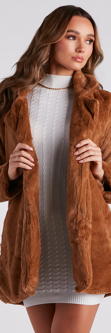 Always Luxe Faux Fur Long Coat helps create the best summer outfit for a look that slays at any event or occasion!