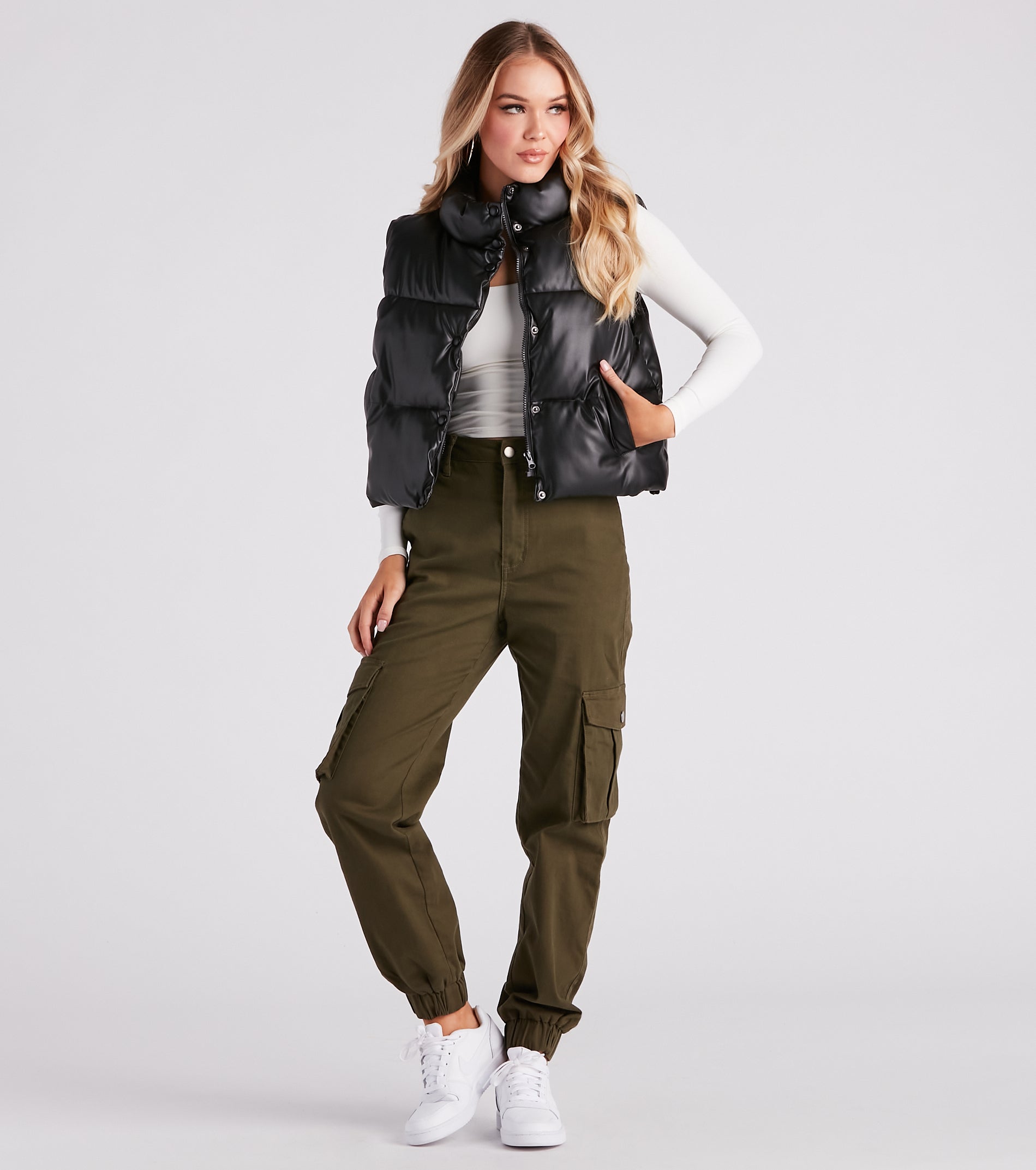 トップス NUTEMPEROR PU LEATHER PUFFER DOWN VEST Puffer Vest Mens Real Lamb Leather Down Bubble Vest, Brown