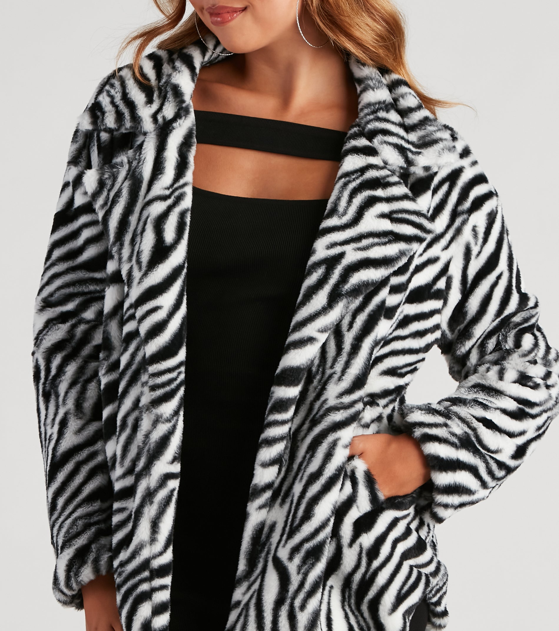 She s A Trendsetter Zebra Faux Fur Coat Windsor