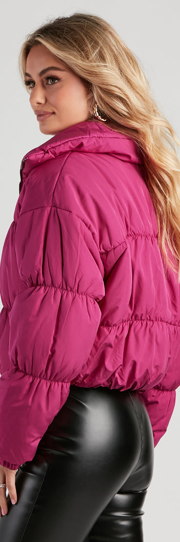 Perfect Puffer Crop Jacket helps create the best summer outfit for a look that slays at any event or occasion!