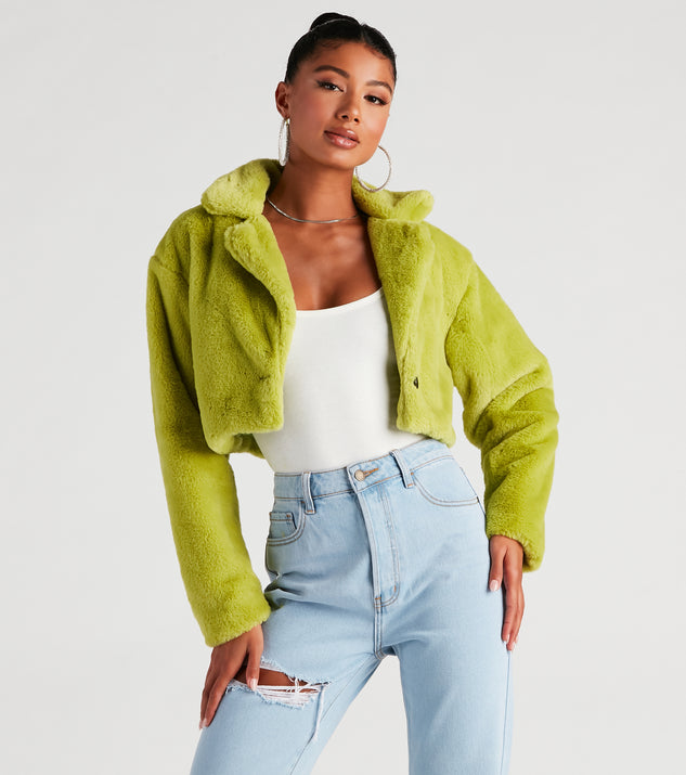 So Fluffy Faux Fur Crop Blazer helps create the best summer outfit for a look that slays at any event or occasion!