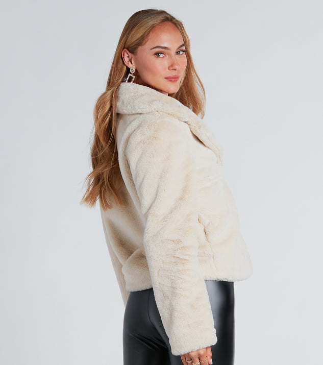 So Fur It Faux Fur Collared Jacket | Windsor
