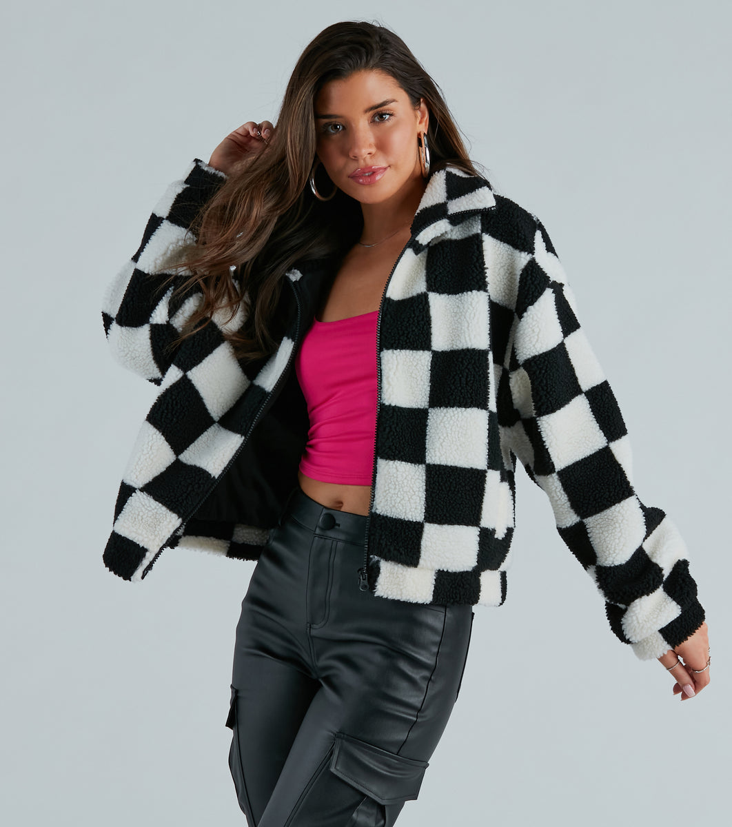 Coolness Check Faux Sherpa Bomber Jacket
