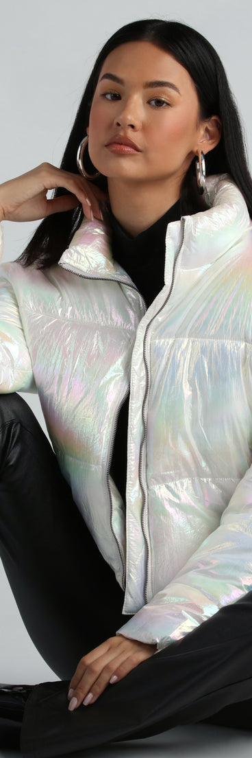 Chromatic Babe Cropped Puffer Jacket