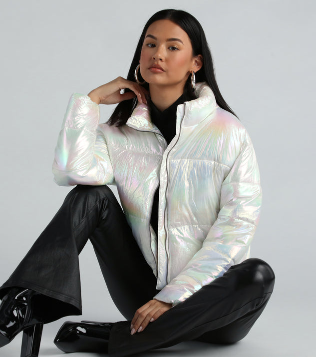 Chromatic Babe Cropped Puffer Jacket | Windsor