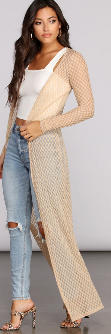 On The Dot Textured Duster for 2022 festival outfits, festival dress, outfits for raves, concert outfits, and/or club outfits