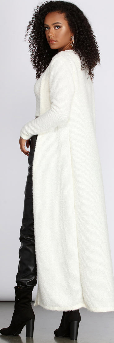 Talk Fuzzy To Me Long Duster for 2023 festival outfits, festival dress, outfits for raves, concert outfits, and/or club outfits