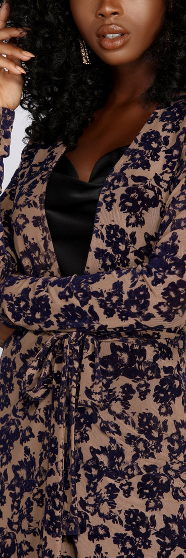 Workin' Woman Velvet Burnout Duster for 2023 festival outfits, festival dress, outfits for raves, concert outfits, and/or club outfits