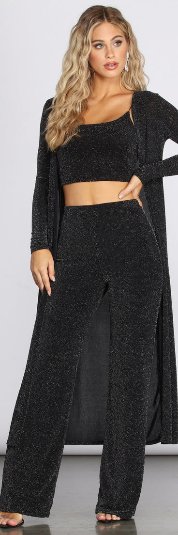 Glittering Long Knit Duster helps create the best summer outfit for a look that slays at any event or occasion!